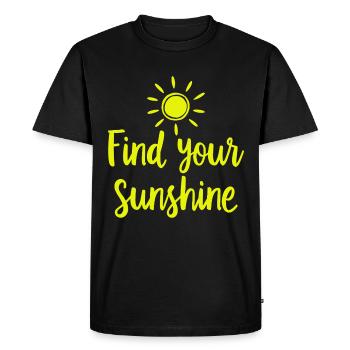 Find Your Sunshine Positive Statement with Sun - Men's Premium Organic T-Shirt - black - Front - Nico (187cm)