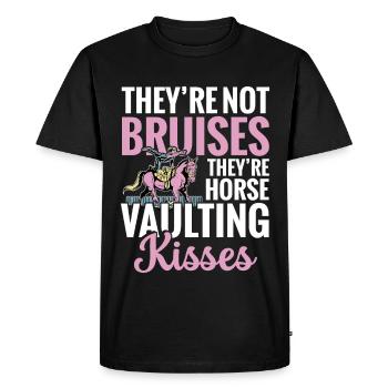 Saut à cheval Kisses Équitation équestre - T-shirt Premium bio Homme - noir - Devant - Nico (187cm)