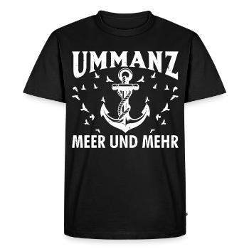 UMMANZ SEA AND MORE Ummanz Island Funny - Men's Premium Organic T-Shirt - black - Front - Nico (187cm)