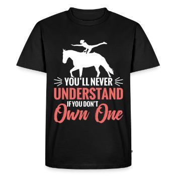 Cheval de saut cheval Cheval cheval amant du cheval - T-shirt Premium bio Homme - noir - Devant - Nico (187cm)