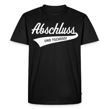 Conclusion – and bye! (Graduation / White) - Men's Premium Organic T-Shirt - black - Front - Nico (187cm)