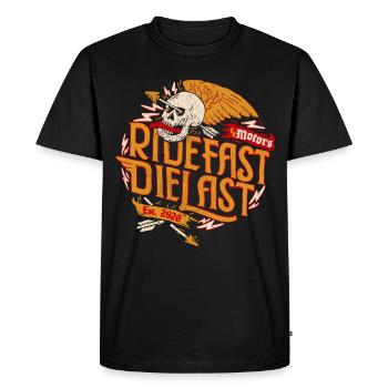 Roulez vite - T-shirt Premium bio Homme - noir - Devant - Nico (187cm)