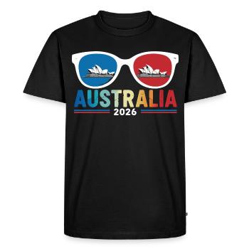 Australie Sydney Opera Lunettes de soleil 2026 - T-shirt Premium bio Homme - noir - Devant - Nico (187cm)