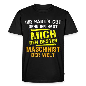 Cadeau de machiniste - T-shirt Premium bio Homme - noir - Devant - Nico (187cm)