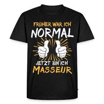 Mot du masseur - T-shirt Premium bio Homme - noir - Devant - Nico (187cm)