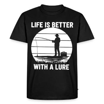 Angler Sunset Life is Better With a Lure - Men's Premium Organic T-Shirt - black - Front - Nico (187cm)