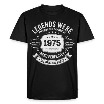 Mars 1975 anniversaire 1975 légendes Mars - T-shirt Premium bio Homme - noir - Devant - Nico (187cm)
