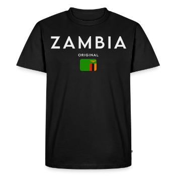 Zambian pride, minimalist sleek design - Men's Premium Organic T-Shirt - black - Front - Nico (187cm)