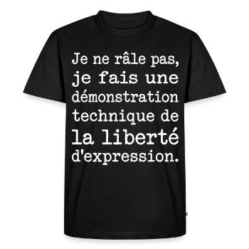 Humour Râleur Liberté D'Expression - T-shirt Premium bio Homme - noir - Devant - Nico (187cm)