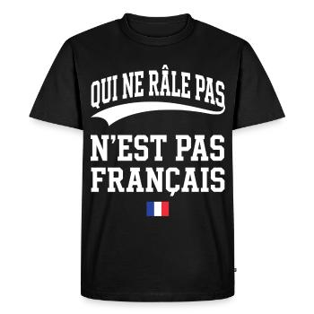 Râleur Ne Râle Pas N'est Pas Français - T-shirt Premium bio Homme - noir - Devant - Nico (187cm)
