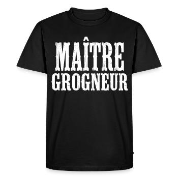 Grumpy Humor Complainer Master Grunt - Men's Premium Organic T-Shirt - black - Front - Nico (187cm)