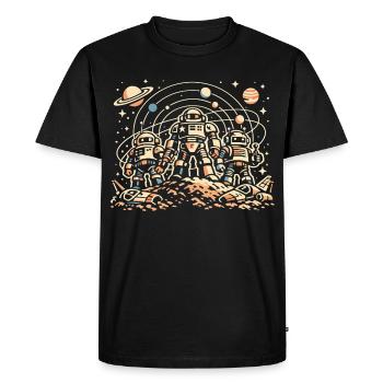 Trio robotique des astronautes du sol lunaire - T-shirt Premium bio Homme - noir - Devant - Nico (187cm)