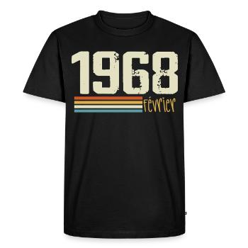 Février 1968 - Février 1968 Anniversaire 1968 - T-shirt Premium bio Homme - noir - Devant - Nico (187cm)