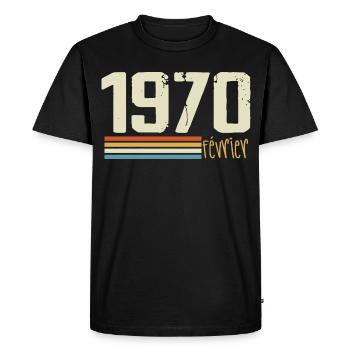 February 1970 - February 1970 Anniversary 1970 - Men's Premium Organic T-Shirt - black - Front - Nico (187cm)