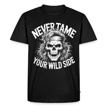 Never tame your wild side - Men's Premium Organic T-Shirt - black - Front - Nico (187cm)