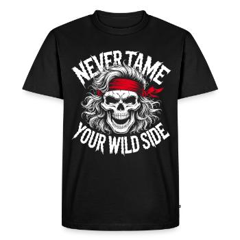 Wild Me Skull Bandana - Men's Premium Organic T-Shirt - black - Front - Nico (187cm)