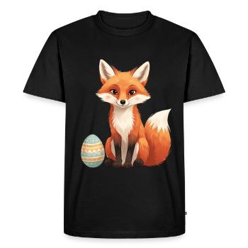 Easter fox with soft style - Men's Premium Organic T-Shirt - black - Front - Nico (187cm)