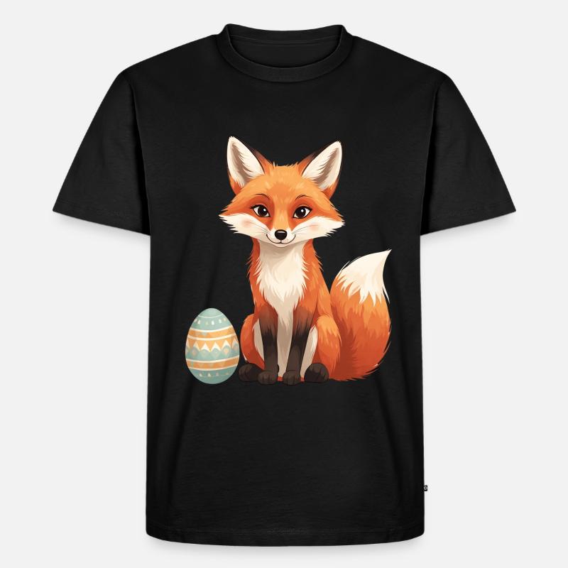 Osterfuchs mit weichem Stil - Männer Premium Bio T-Shirt - Schwarz