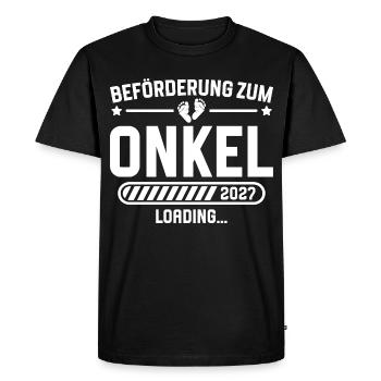 Annonce de la grossesse de mon oncle 2027 - T-shirt Premium bio Homme - noir - Devant - Nico (187cm)