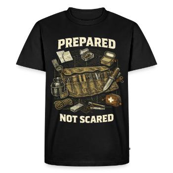Prepper Survivalist Prepared Not Scared - Men's Premium Organic T-Shirt - black - Front - Nico (187cm)