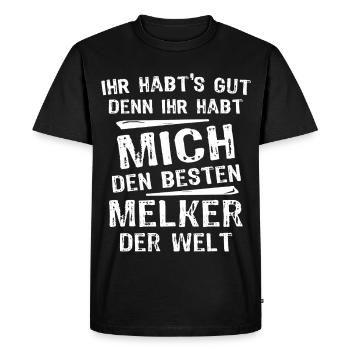 Traiteur - T-shirt Premium bio Homme - noir - Devant - Nico (187cm)