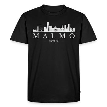 Malmö Skyline, Malmö, Suède - T-shirt Premium bio Homme - noir - Devant - Nico (187cm)