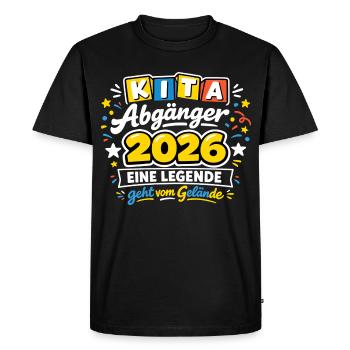 Kita Graduate 2026 : Legend quitte le site - T-shirt Premium bio Homme - noir - Devant - Nico (187cm)