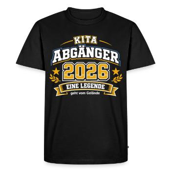 Diplômés de la garderie 2026 : Une légende marche sur le terrain - T-shirt Premium bio Homme - noir - Devant - Nico (187cm)