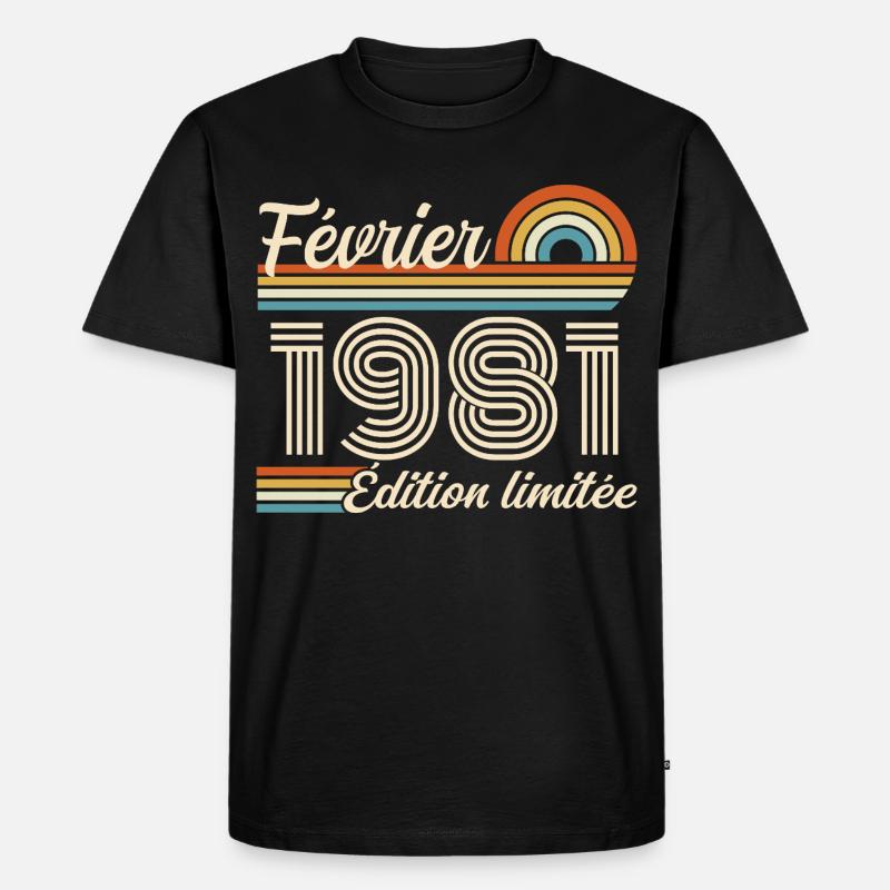 Februar 1981 - Männer Premium Bio T-Shirt - Schwarz