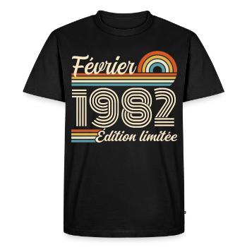 February 1982 - Men's Premium Organic T-Shirt - black - Front - Nico (187cm)