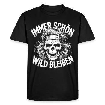Always Stay Wild Skull - Men's Premium Organic T-Shirt - black - Front - Nico (187cm)