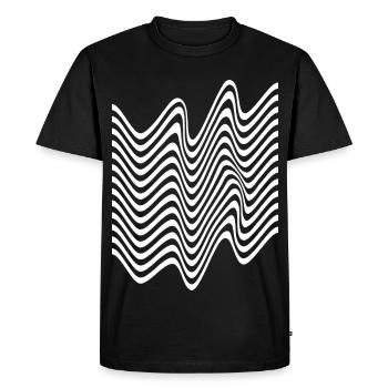 Bandes monochromes ondulées - T-shirt Premium bio Homme - noir - Devant - Nico (187cm)