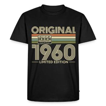 Original 1960s Limited Edition Cassette - Men's Premium Organic T-Shirt - black - Front - Nico (187cm)