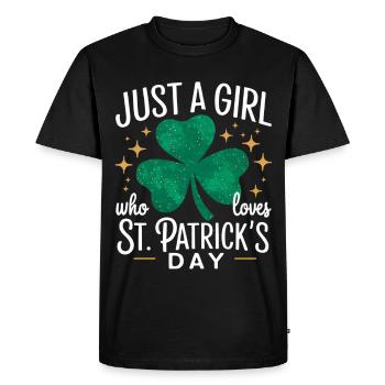 Only one girl loves St. Patrick's Day - Men's Premium Organic T-Shirt - black - Front - Nico (187cm)