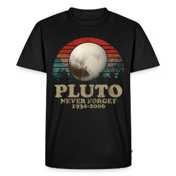 Never Forget Pluto Vintage Retro Space Design - Men's Premium Organic T-Shirt - black - Front - Nico (187cm)
