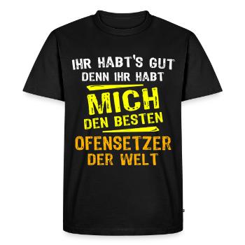 Don du monteur de cuisinière - T-shirt Premium bio Homme - noir - Devant - Nico (187cm)