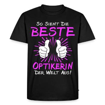 Optician Sayings - Men's Premium Organic T-Shirt - black - Front - Nico (187cm)