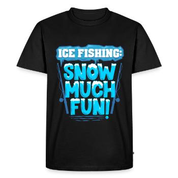 Eisangeln Snow Much Fun - Men's Premium Organic T-Shirt - black - Front - Nico (187cm)