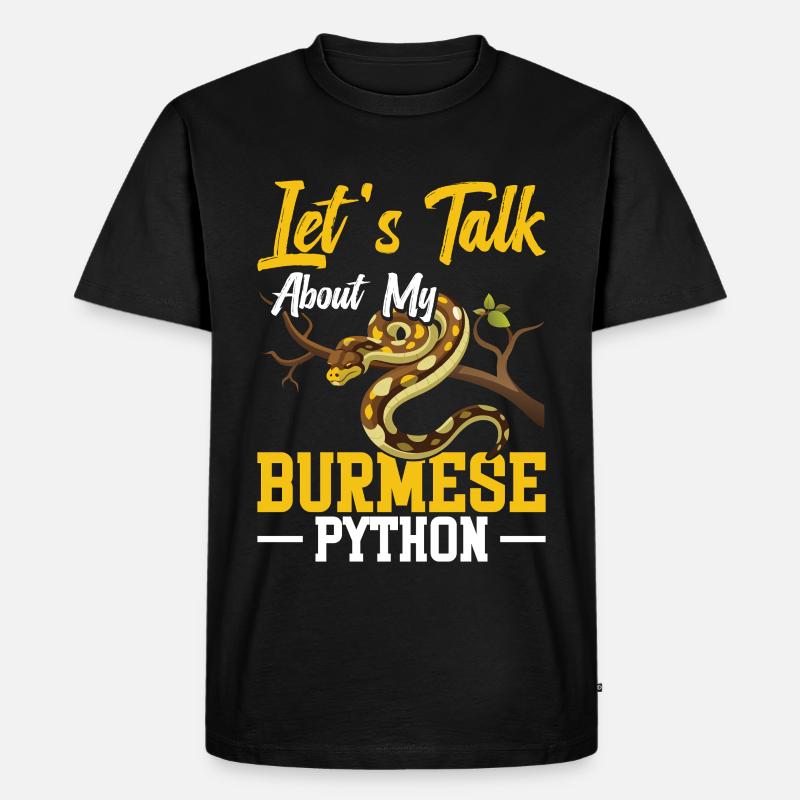 Burmesischer Python-Besitzer Schlangenterrarium Hide Python - Männer Premium Bio T-Shirt - Schwarz