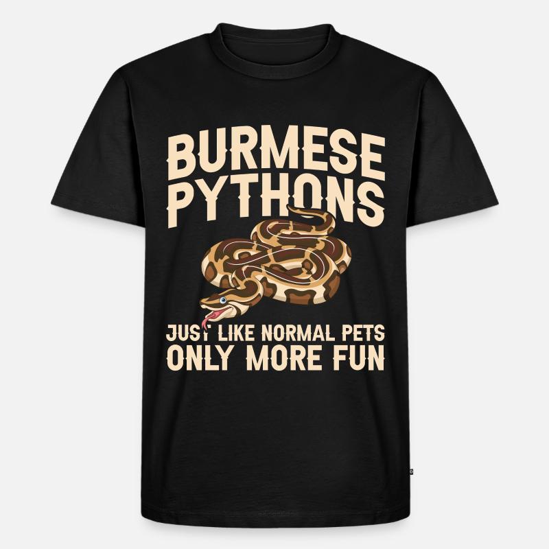 Burmesische Python liefert Schlangenliebhaber-Reptilienpfleger - Männer Premium Bio T-Shirt - Schwarz