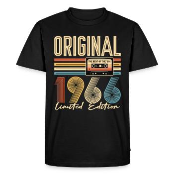 60 anniversaires, 60 ans, Original 1966 - T-shirt Premium bio Homme - noir - Devant - Nico (187cm)