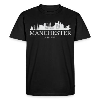 Manchester Skyline, Manchester Angleterre - T-shirt Premium bio Homme - noir - Devant - Nico (187cm)