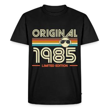 1985 Retro Edition - T-shirt Premium bio Homme - noir - Devant - Nico (187cm)