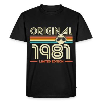 Original 1981 Vintage Édition Limitée - T-shirt Premium bio Homme - noir - Devant - Nico (187cm)