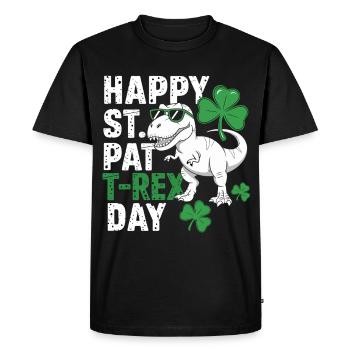 St Patrick's Rex Day Tee - Men's Premium Organic T-Shirt - black - Front - Nico (187cm)