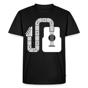 Guitare acoustique minimaliste en forme abstraite - T-shirt Premium bio Homme - noir - Devant - Nico (187cm)