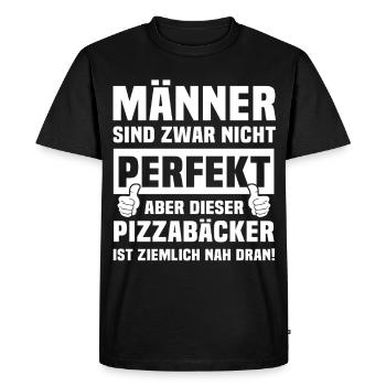Pizza-boulanger - T-shirt Premium bio Homme - noir - Devant - Nico (187cm)