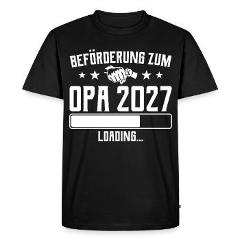 Cadeau de chargement de la promotion pour grand-père 2027 - T-shirt Premium bio Homme - noir - Devant - Nico (187cm)