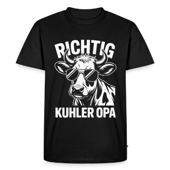 Cadeau de bétail Grand-père Highland Right Cool - T-shirt Premium bio Homme - noir - Devant - Nico (187cm)