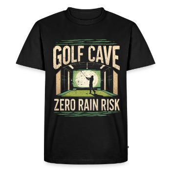 Simulateur de golf, grotte de golf, zéro risque de pluie - T-shirt Premium bio Homme - noir - Devant - Nico (187cm)
